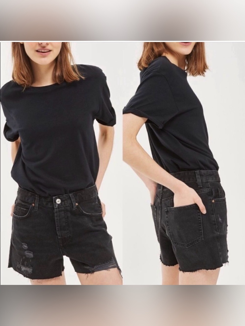 Topshop Moto Ashley distress shorts size 6